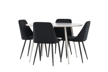 Plaza Matgrupp 120 cm Rund med 4 Night stolar - Beige/Svart - Products - Möbler - Bord & matgrupp - Matgrupp
