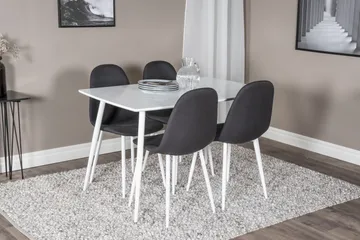 Polar Matgrupp 120 cm Rektangulär med 4 Polar stolar - Svart - Products - Möbler - Bord & matgrupp - Matgrupp