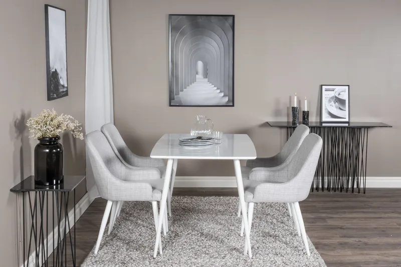 Polar Matgrupp 120 cm Rektangulär med 4 Plaza stolar - Grå - Products - Möbler - Bord & matgrupp - Matgrupp