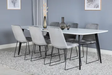 Polar Matgrupp 240 cm Rektangulär med 6 Muce stolar - Svart - Products - Möbler - Bord & matgrupp - Matgrupp