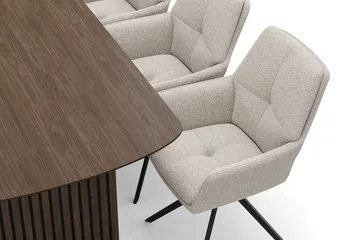 Richeto Matgrupp 180 cm med 6 Torsby Snurrstolar - Rökt ek/Mörkbeige - Products - Möbler - Bord & matgrupp - Matgrupp