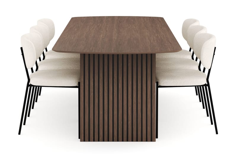 Richeto Matgrupp Rökt Ek 240 cm med 6 Gemmiano Matstolar - Rökt ek - Products - Möbler - Bord & matgrupp - Matgrupp