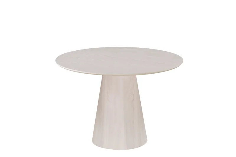 Siena Litet Matbord Runt 110cm Fanér, Vitpigmenterat