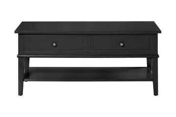 Franklin Soffbord 105 cm med Förvaring Hylla + 2 Lådor Svart - Dorel Home - Products - Möbler - Bord & matgrupp - Soffbord - Soffbord med förvaring