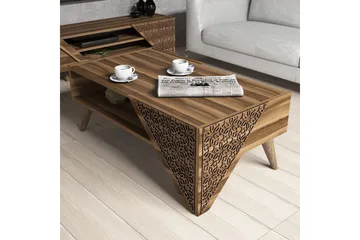 Hovdane Soffbord 105 cm med Förvaring Hylla Blommönster - Brun - Products - Möbler - Bord & matgrupp - Soffbord - Soffbord med förvaring