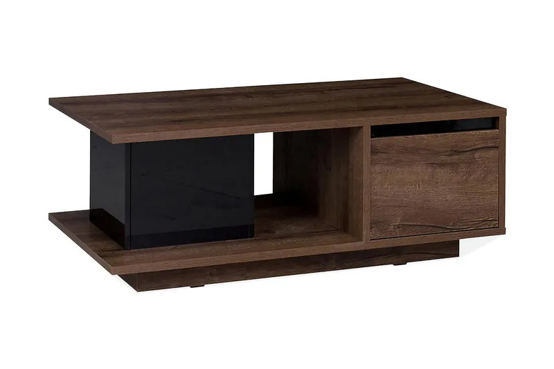 Najera Soffbord 120 cm med Förvaring, Valnötsbrun/Svart