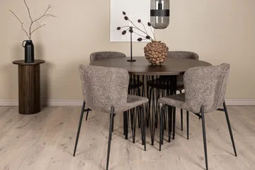 Stone Matgrupp 120 cm Rund med 4 Modesto stolar - Beige - Products - Möbler - Bord & matgrupp - Matgrupp