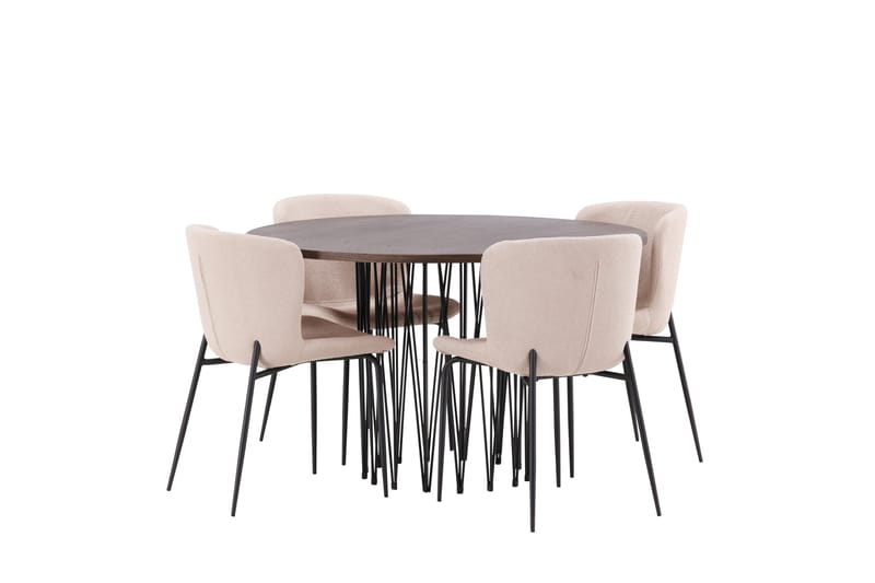 Stone Matgrupp 120 cm Rund med 4 Modesto stolar - Mörkgrå - Products - Möbler - Bord & matgrupp - Matgrupp
