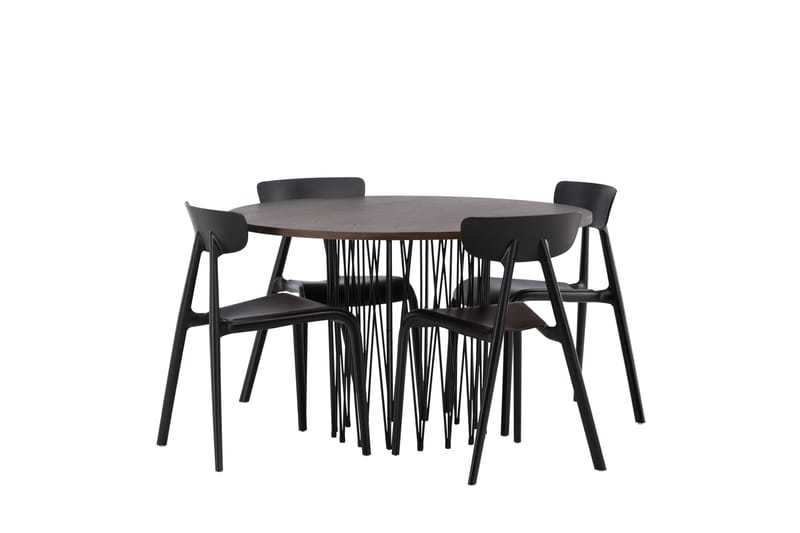 Stone Matgrupp 120 cm Rund med 4 Ursholmen stolar - Svart - Products - Möbler - Bord & matgrupp - Matgrupp
