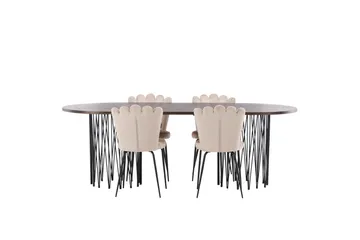 Stone Matgrupp 220 cm Oval med 4 Limhamn stolar - Beige - Products - Möbler - Bord & matgrupp - Matgrupp