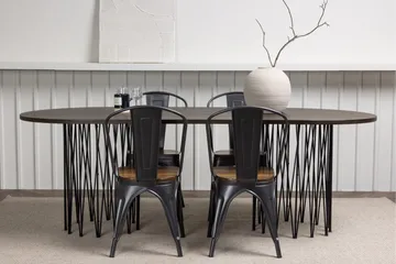 Stone Matgrupp 220 cm Oval med 4 Tempe stolar - Mocca - Products - Möbler - Bord & matgrupp - Matgrupp