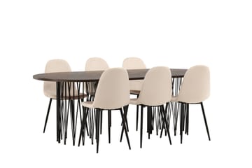 Stone Matgrupp 220 cm Oval med 6 Polar stolar - Beige - Products - Möbler - Bord & matgrupp - Matgrupp
