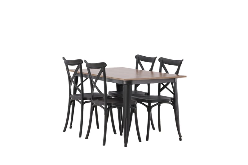 Tempe Matgrupp 140 cm Rektangulär med 4 Crosett stolar - Svart - Products - Möbler - Bord & matgrupp - Matgrupp