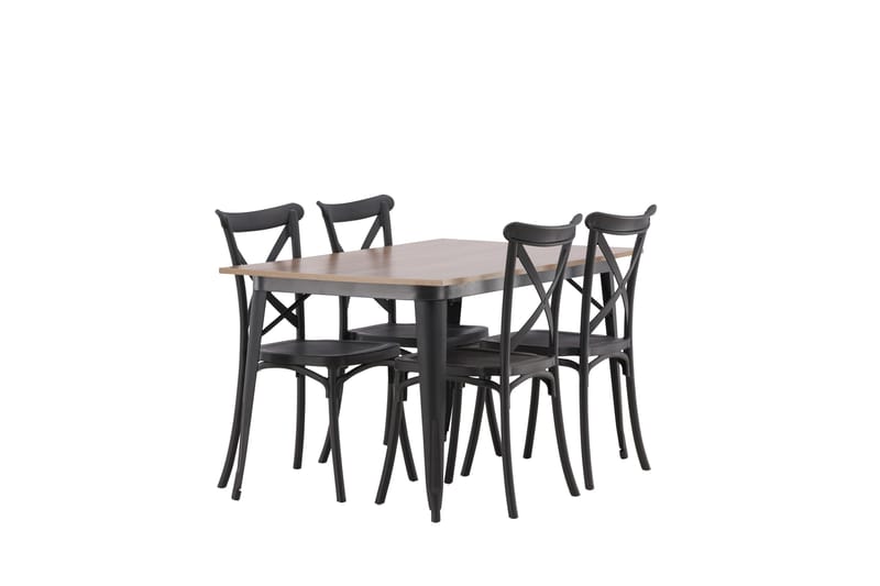 Tempe Matgrupp 140 cm Rektangulär med 4 Crosett stolar - Svart - Products - Möbler - Bord & matgrupp - Matgrupp