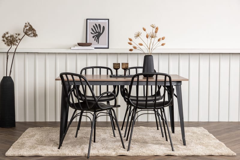 Tempe Matgrupp 140 cm Rektangulär med 4 Dyrön stolar - Svart - Products - Möbler - Bord & matgrupp - Matgrupp