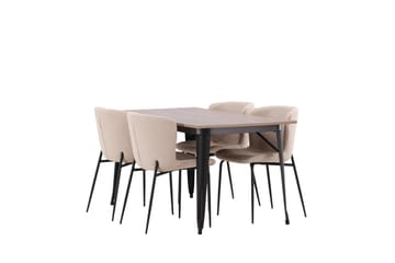 Tempe Matgrupp 140 cm Rektangulär med 4 Modesto stolar - Beige - Products - Möbler - Bord & matgrupp - Matgrupp