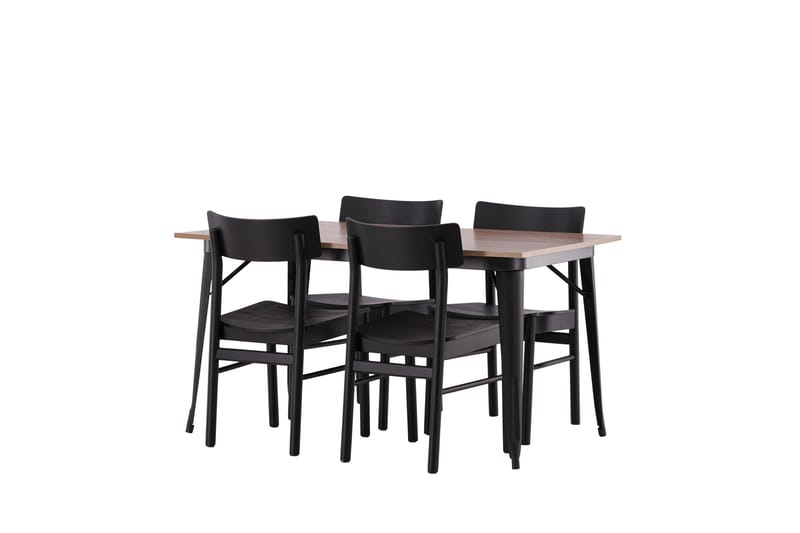 Tempe Matgrupp 140 cm Rektangulär med 4 Montros stolar - Svart - Products - Möbler - Bord & matgrupp - Matgrupp
