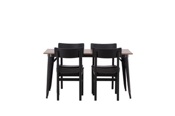 Tempe Matgrupp 140 cm Rektangulär med 4 Montros stolar - Svart - Products - Möbler - Bord & matgrupp - Matgrupp