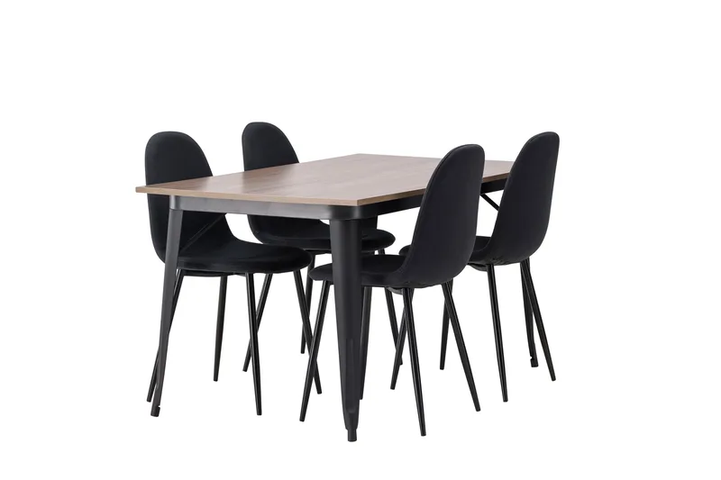 Tempe Matgrupp 140 cm Rektangulär med 4 Polar stolar - Svart - Products - Möbler - Bord & matgrupp - Matgrupp