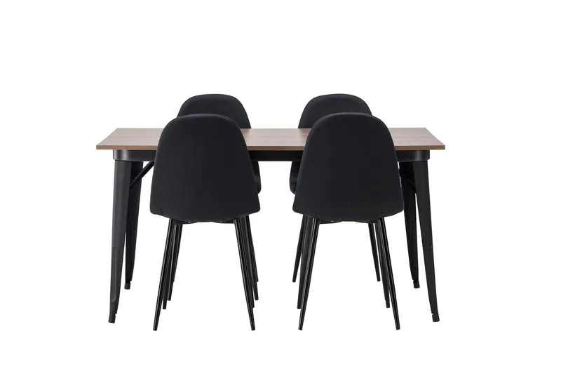 Tempe Matgrupp 140 cm Rektangulär med 4 Polar stolar - Svart - Products - Möbler - Bord & matgrupp - Matgrupp