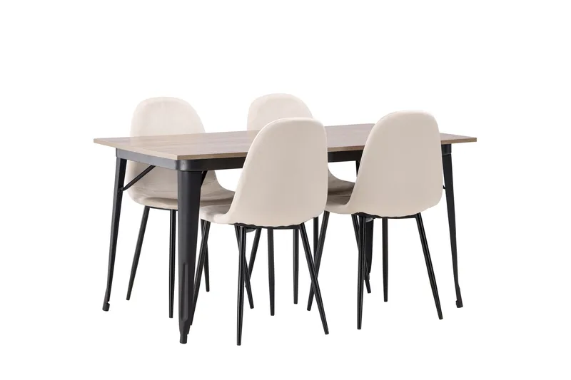 Tempe Matgrupp 140 cm Rektangulär med 4 Polar stolar - Beige - Products - Möbler - Bord & matgrupp - Matgrupp