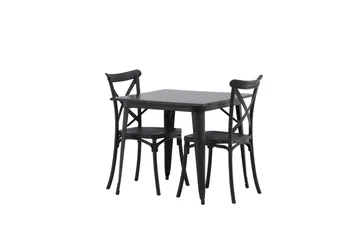 Tempe Matgrupp 80 cm Rektangulär med 2 Crosett stolar - Svart - Products - Möbler - Bord & matgrupp - Matgrupp