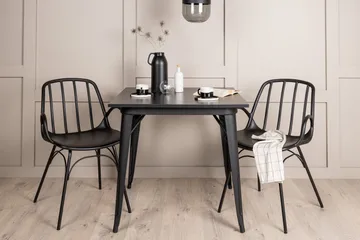 Tempe Matgrupp 80 cm Rektangulär med 2 Dyrön stolar - Svart - Products - Möbler - Bord & matgrupp - Matgrupp