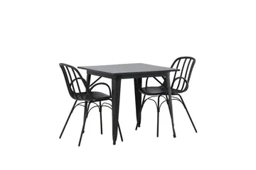 Tempe Matgrupp 80 cm Rektangulär med 2 Dyrön stolar - Svart - Products - Möbler - Bord & matgrupp - Matgrupp