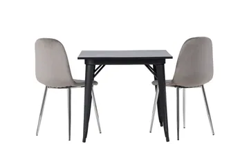 Tempe Matgrupp 80 cm Rektangulär med 2 Eva stolar - Svart - Products - Möbler - Bord & matgrupp - Matgrupp