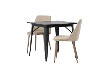 Tempe Matgrupp 80 cm Rektangulär med 2 Night Stolar - Svart - Products - Möbler - Bord & matgrupp - Matgrupp