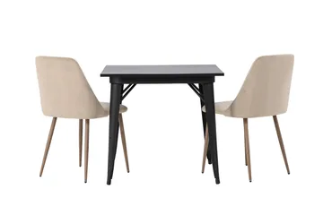 Tempe Matgrupp 80 cm Rektangulär med 2 Night Stolar - Svart - Products - Möbler - Bord & matgrupp - Matgrupp
