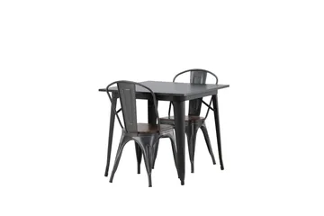 Tempe Matgrupp  80 cm Rektangulär med 2 Tempe stolar - Mörkgrå - Products - Möbler - Bord & matgrupp - Matgrupp