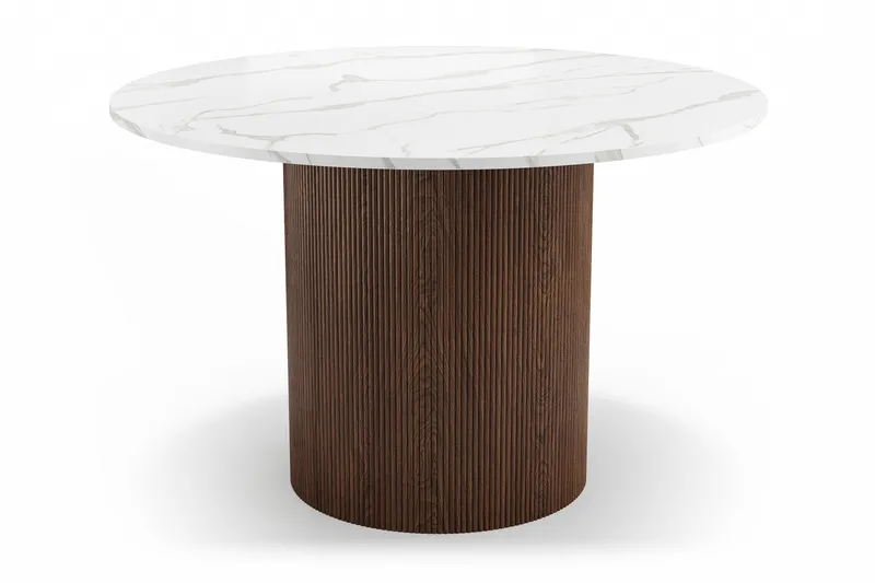 Uppveda Matbord 120 cm Rund med 4 Sawako Stolar - Brun - Products - Möbler - Bord & matgrupp - Matgrupp