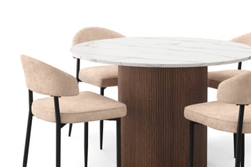 Uppveda Matbord 120 cm Rund med 4 st Jairam Matstolar - Brun - Products - Möbler - Bord & matgrupp - Matgrupp