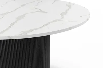 Uppveda Matbord 120 cm Runt Svart med 4 Sawako Greige Stolar - Svart/Vit/Greige - Products - Möbler - Bord & matgrupp - Matgrupp