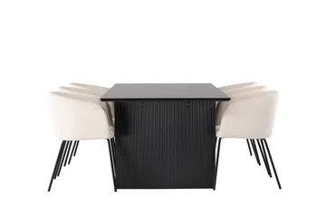 Vail Matgrupp 200 cm Rektangulär med 6 Berit stolar - Beige - Products - Möbler - Bord & matgrupp - Matgrupp