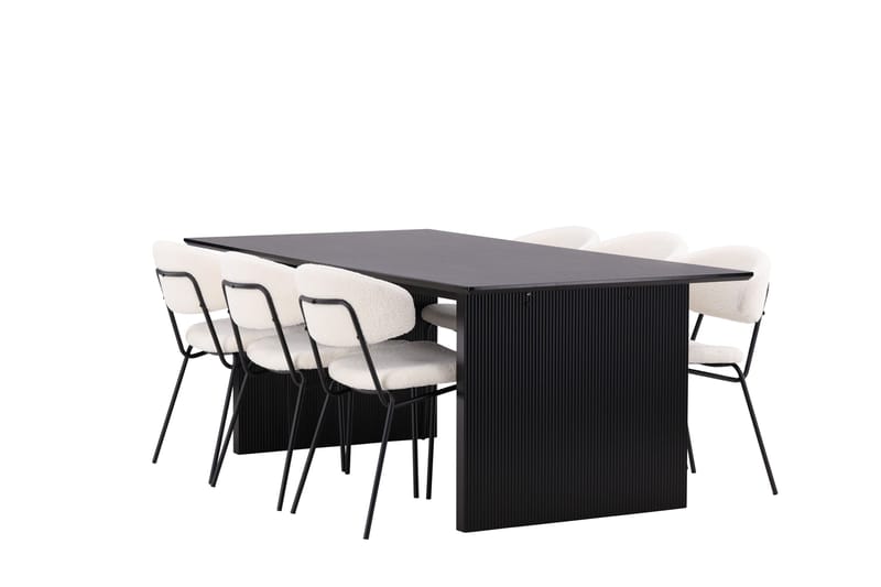 Vail Matgrupp 200 cm Rektangulär med 6 Chico Stolar - Svart - Products - Möbler - Bord & matgrupp - Matgrupp