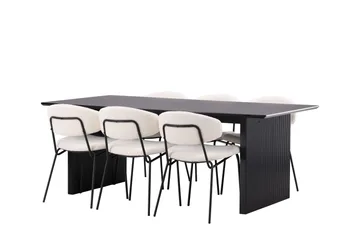 Vail Matgrupp 200 cm Rektangulär med 6 Chico Stolar - Svart - Products - Möbler - Bord & matgrupp - Matgrupp