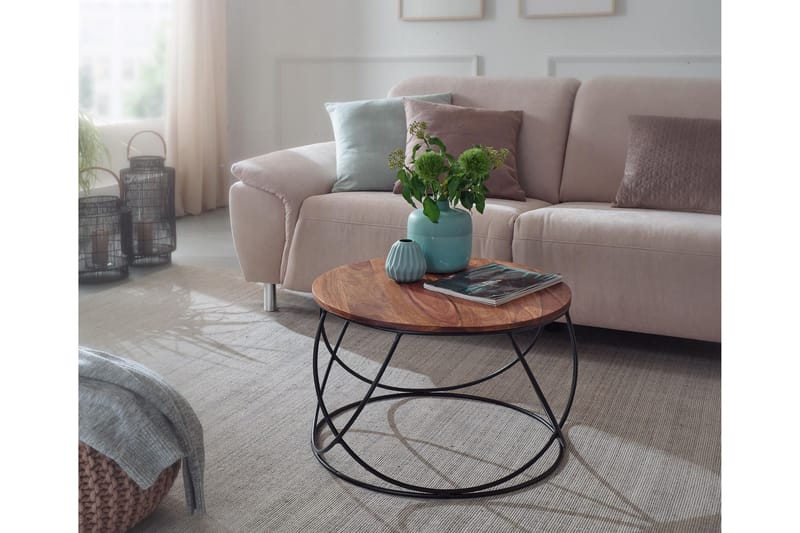 Willowdale Soffbord 60 cm Runt - Trä/Valnötsbrun/Svart - Products - Möbler - Bord & matgrupp - Soffbord