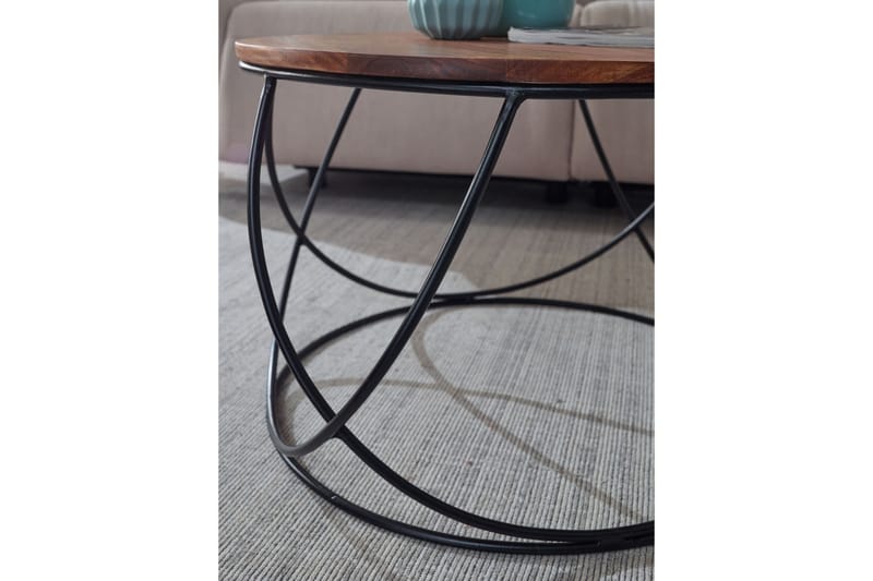 Willowdale Soffbord 60 cm Runt - Trä/Valnötsbrun/Svart - Products - Möbler - Bord & matgrupp - Soffbord