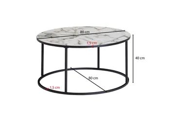 Willowdale Soffbord 80 cm Runt - Vit/Svart - Products - Möbler - Bord & matgrupp - Soffbord