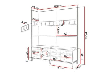 Dunvegan Hallmöbelset 168x46 cm Brown - Products - Möbler - Hallmöbler - Möbelset för hall & entre