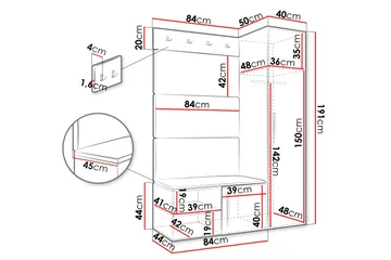 Farosa Hallmöbelset - Vit - Products - Möbler - Hallmöbler - Möbelset för hall & entre