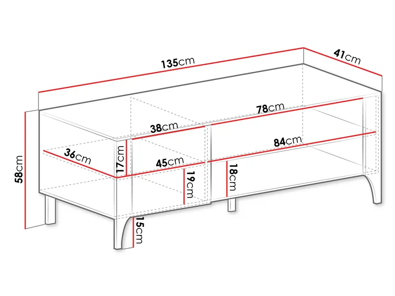 Aggarwal Tv-Bänk 135 cm - Products - Möbler - TV- & Mediamöbler - TV bänk & mediabänk