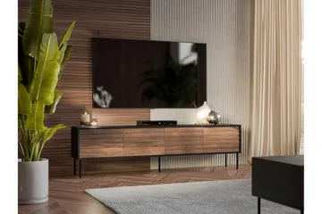 Belonger Tv-bänk 200 cm - Svart/Valnöt - Products - Möbler - TV- & Mediamöbler - TV bänk & mediabänk