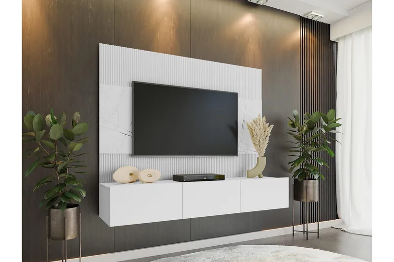 Bernice Tv-skåp 38x150 cm - Vit - Products - Möbler - TV- & Mediamöbler - TV-möbelset