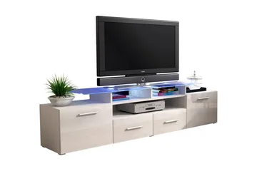 Evora TV-bänk 194x39x39 cm LED-belysning - Beige/Grå/Vit - Products - Möbler - TV- & Mediamöbler - TV bänk & mediabänk
