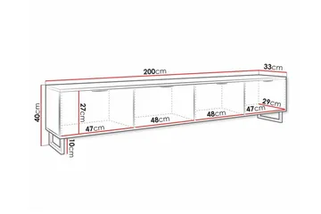 Galbally Tv-skåp 200 cm - Brun - Products - Möbler - TV- & Mediamöbler - TV-skåp