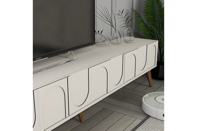 Hazim Tv-bänk 180 cm - Cream/Valnöt - Products - Möbler - TV- & Mediamöbler - TV bänk & mediabänk