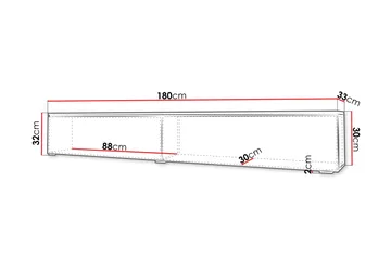 Kanak Tv-bänk 180 cm - Grå/Vit - Products - Möbler - TV- & Mediamöbler - TV bänk & mediabänk